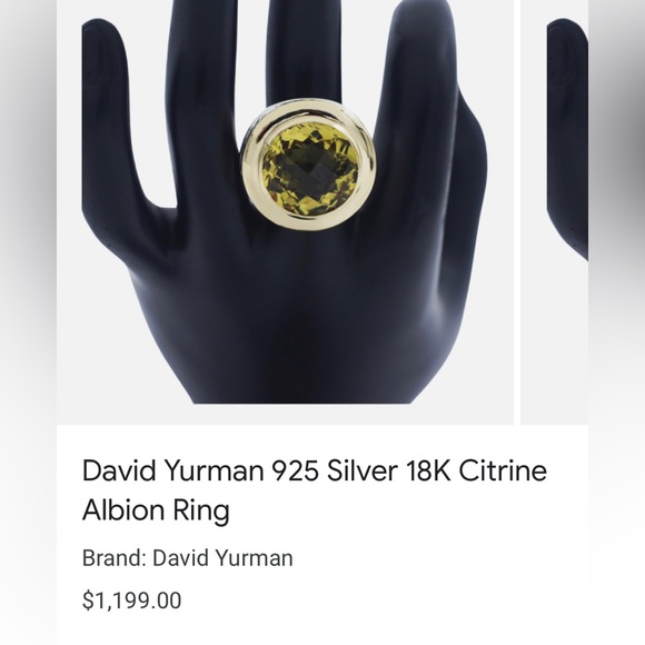 David Yurman Citrine Albion 18 kt rim, silver size 6 1/2 - Picture 9 of 9